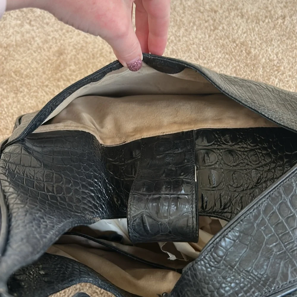 Brahmin Maggie Hobo Purse - Black Croc
